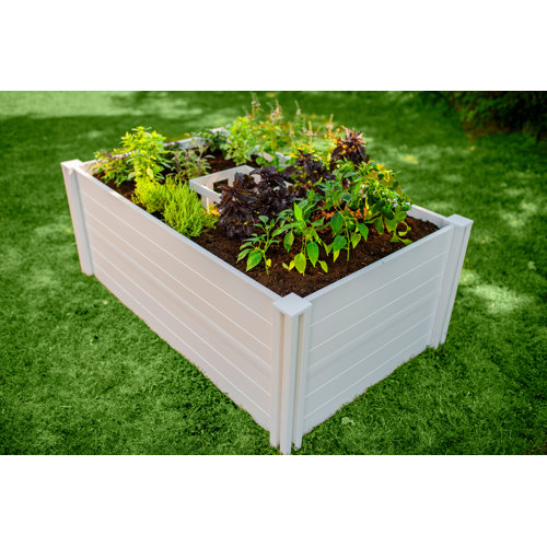 Gracie Oaks Kaleson 3 ft x 5 ft Keyhole Composting Plastic Raised